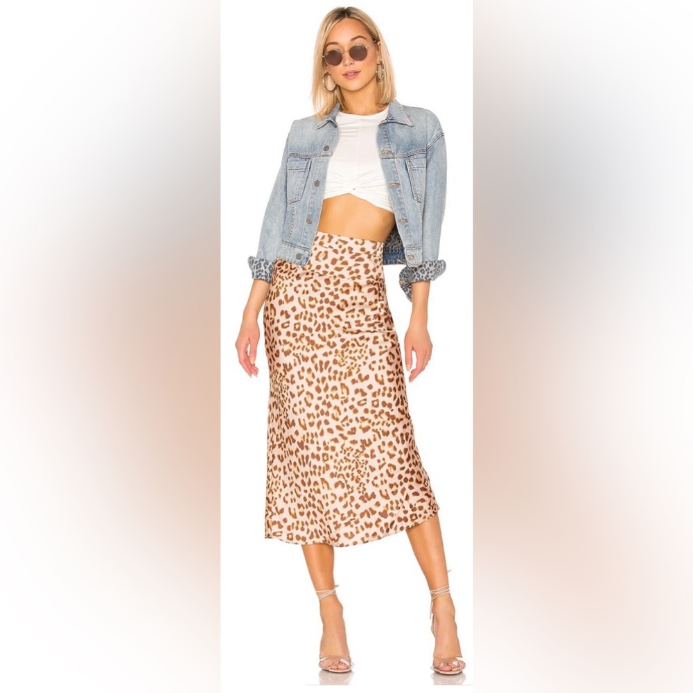 Free People Leopard Print Midi Skirt